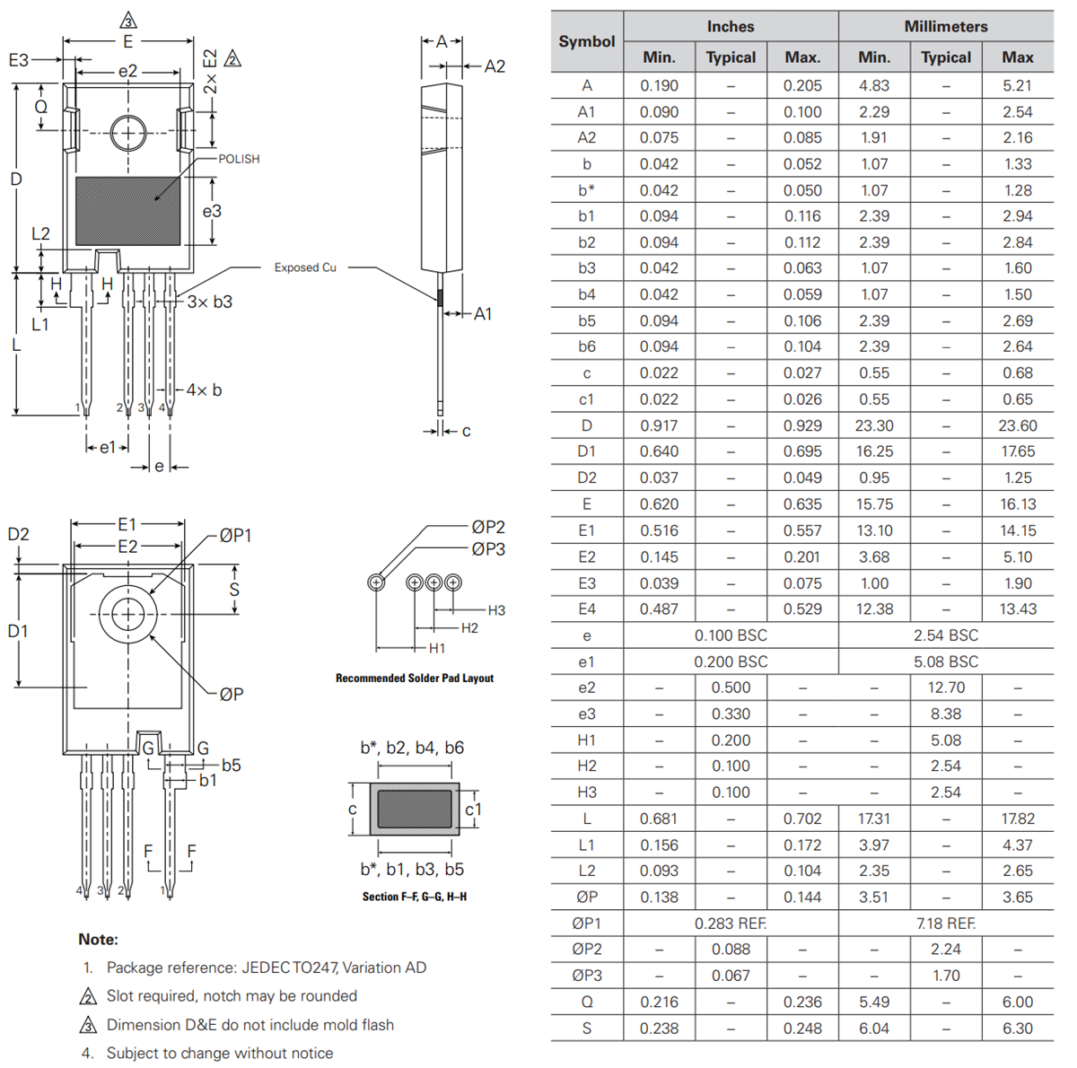 機械図面 - IXYS IXSH80N120L2KHV SiC MOSFET